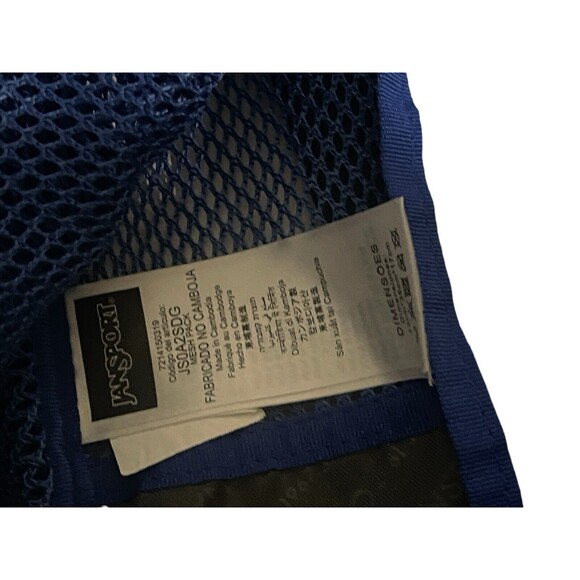 Jansport Mesh Backpack Full Size Book Bag See Through Navy Blue New JS0A2SDG - Picture 11 of 16